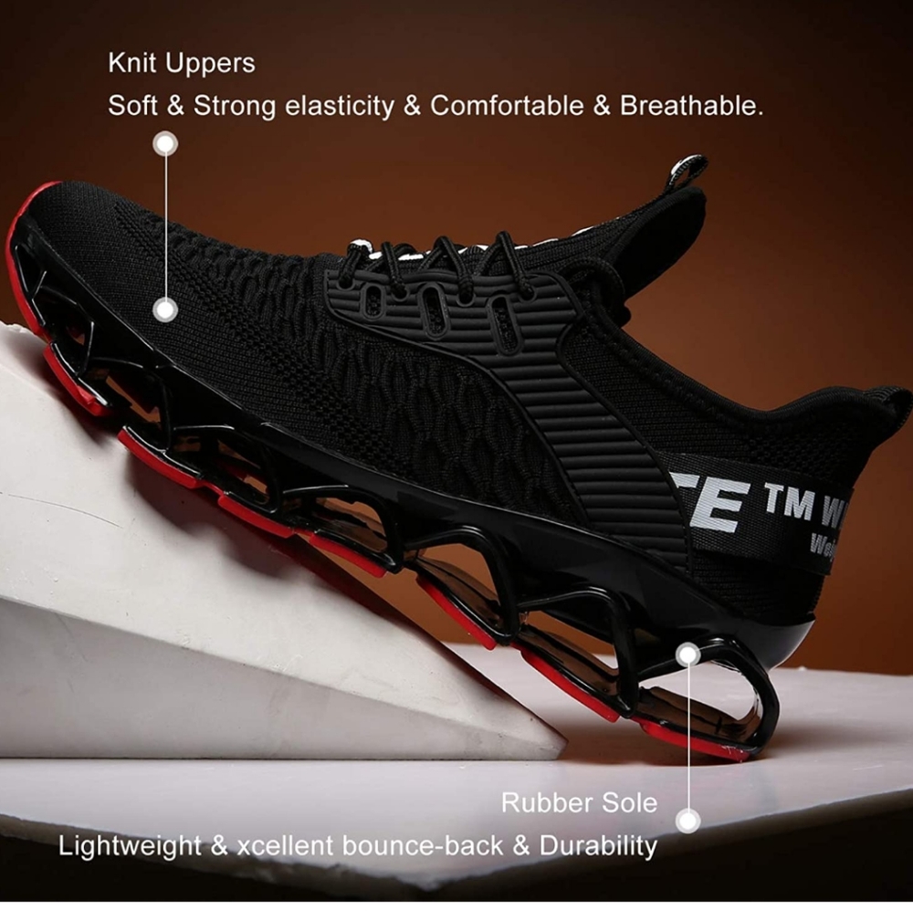 Black and red fashion non slip sneakers